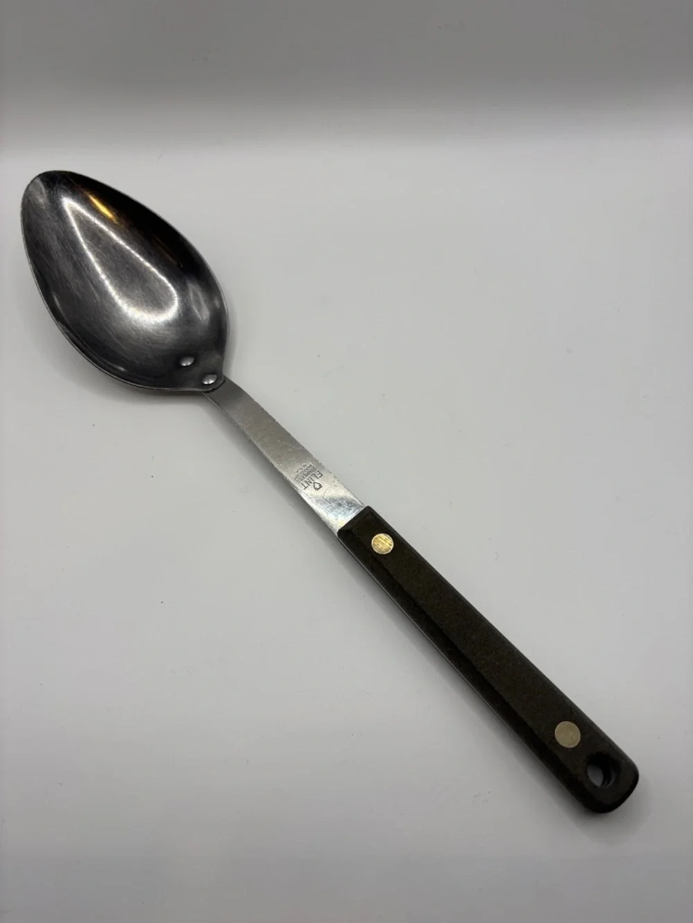 Ekco Flint Vanadium Stainless Serving Ladle with Dark Brown Handle